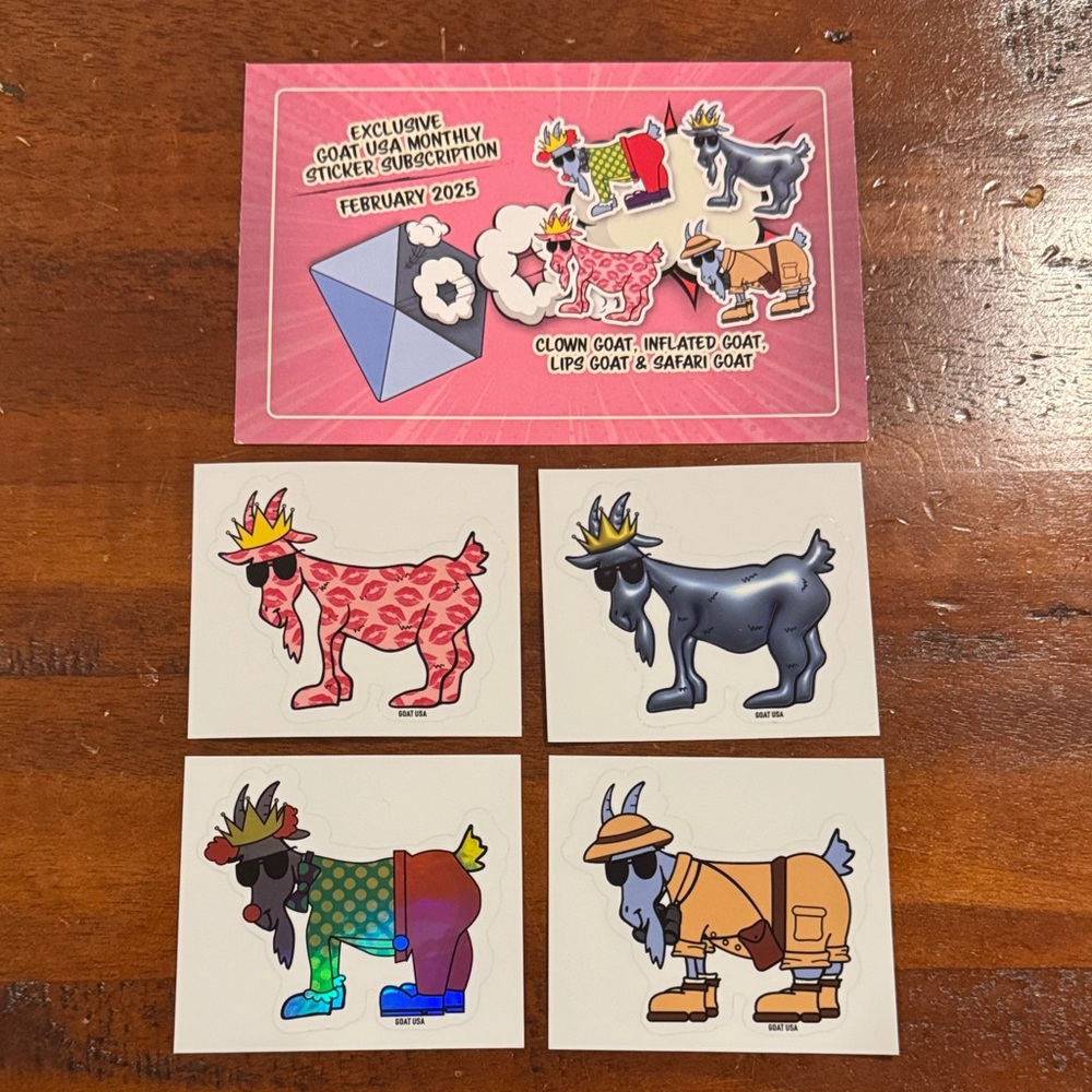 GOAT USA February 2025 Subscription Stickers